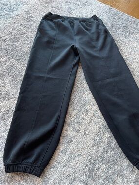 Wide-Leg Black Elastic Waist Pants — Women's Comfortable Fit